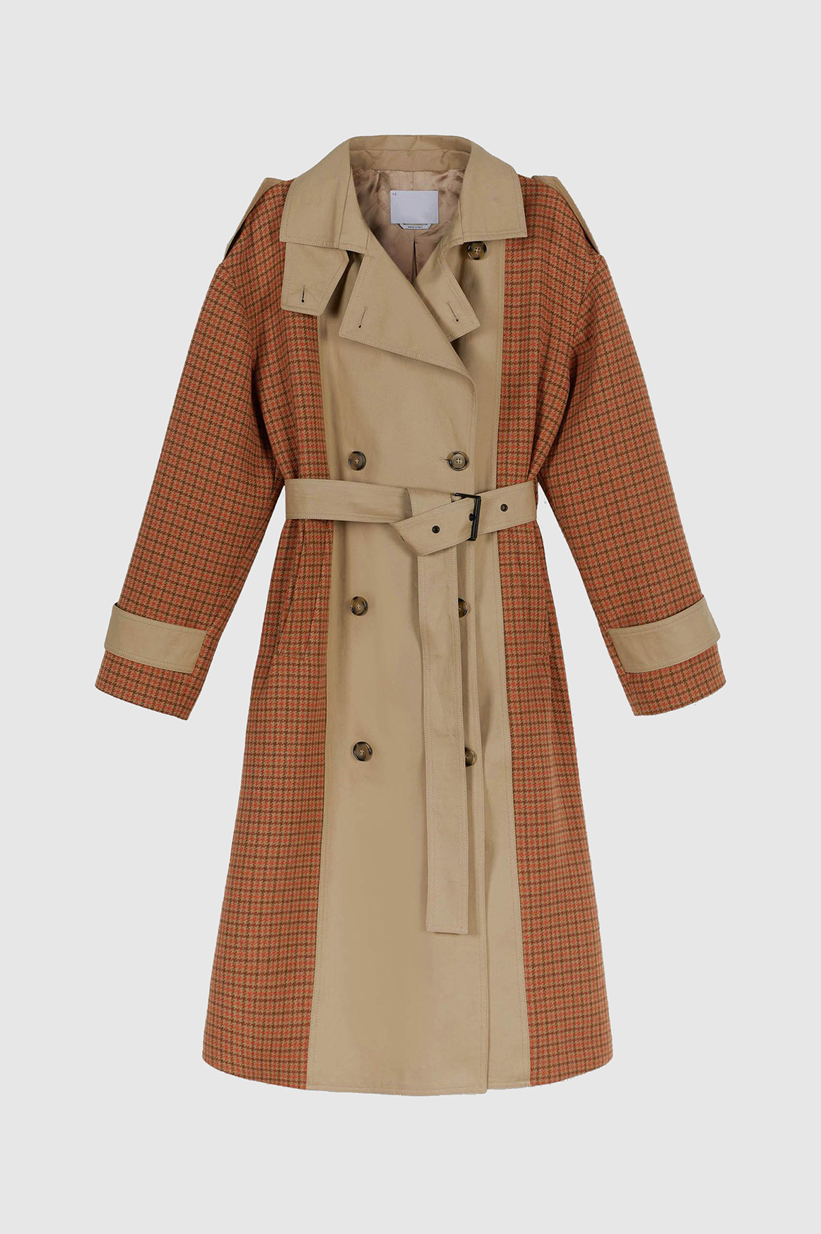 Lady's block trench coat