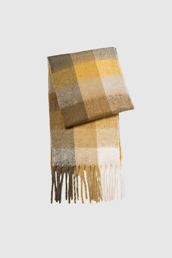 Mohair colored plaid scarf