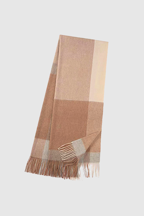 Stylish plaid cashmere scarf
