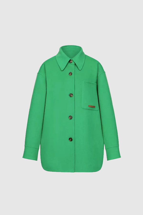 Lady's green shirt  wool coat