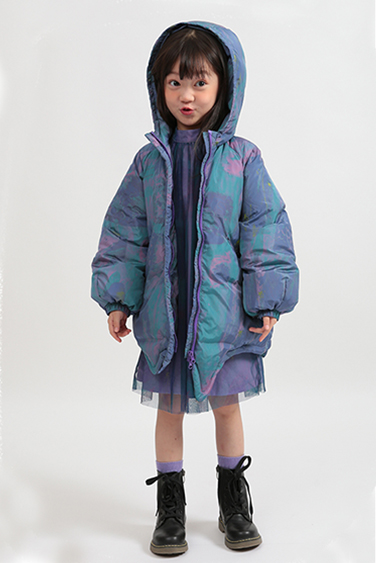 Kids's print thickened thermal down jacket